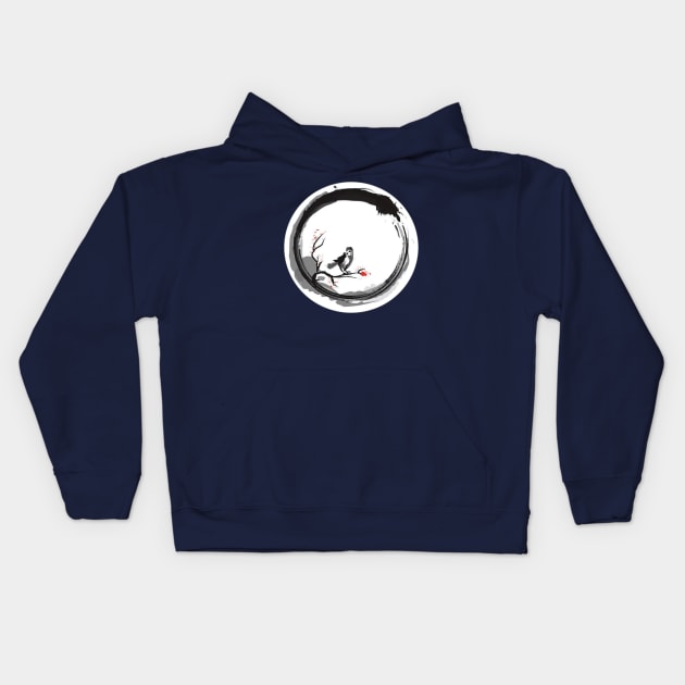 Zen With Beautiful Bird Kids Hoodie by Wdrslwzh12